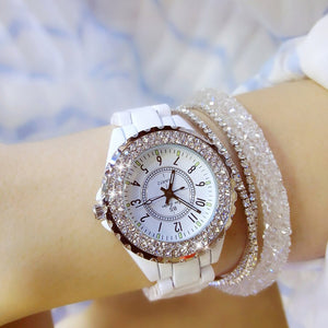 Women Watches 2018 Top Brand Luxury Ceramic Women's Watch Fashion Quartz Women Wrist Watch Diamond White Female Wristwatch 2019