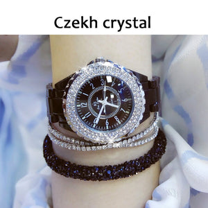 Women Watches 2018 Top Brand Luxury Ceramic Women's Watch Fashion Quartz Women Wrist Watch Diamond White Female Wristwatch 2019
