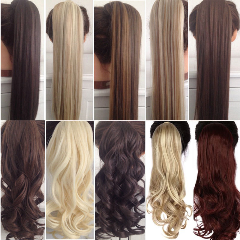 s-noilite 23 "Longs Bouclés Clip Dans La Queue De Cheveux