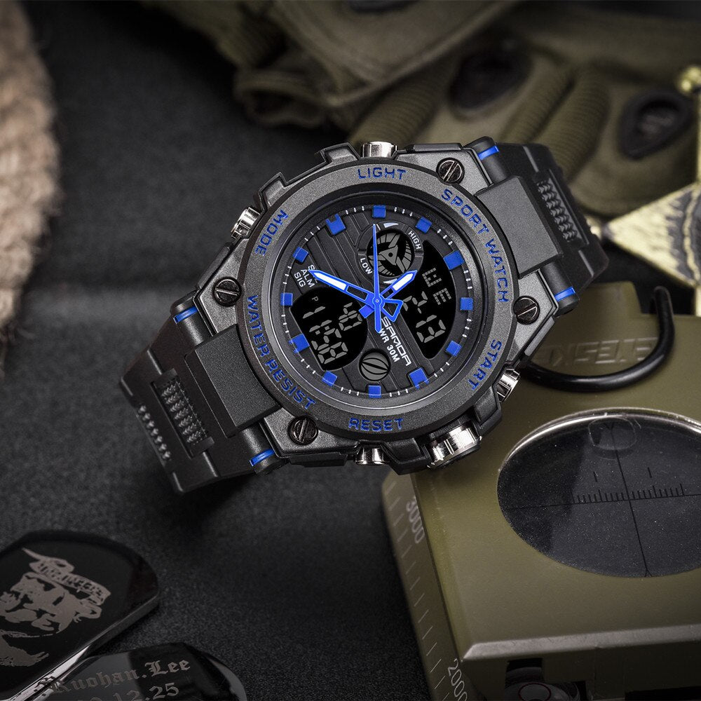 New SANDA 739 Sports Men's Watches Top Brand Luxury Military Quartz Digital Watch Men Waterproof S Shock Clock relogio masculino
