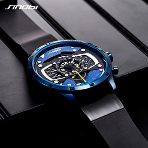 Relojes Hombre SINOBI Car Creative Men Watch Mens Fashion Speed Racing Sport Time Chronograph Silicone Watches Quartz Wristwatch