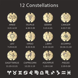 12 Zodiac Sign Horoscope Men's Leather Bracelet Vintage Retro Charm Wristband Male Jewelry Gifts for Men Leo Cancer Aries LBM136