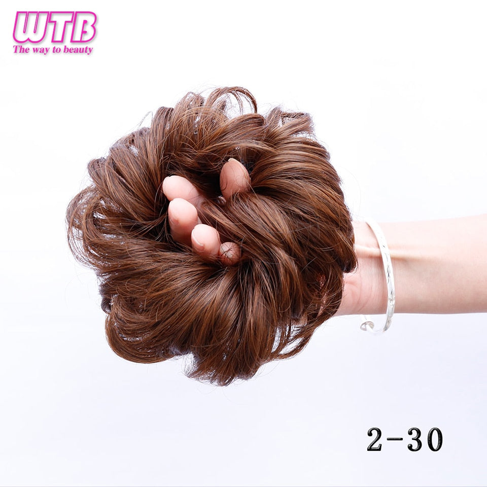 Women Curly Chignon Hair Clip In Hairpiece Extensions Bun for Brides 8 Colors Synthetic High Temperature Fiber Chignon
