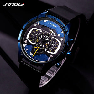 Relojes Hombre SINOBI Car Creative Men Watch Mens Fashion Speed Racing Sport Time Chronograph Silicone Watches Quartz Wristwatch