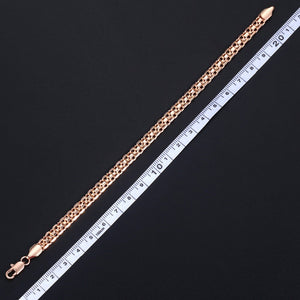 5mm Bracelet for Women Girls 585 Rose Gold Bismark Link Chain Bracelet Woman Jewelry Hot Party Jewelry Gifts 18cm 20cm GB422