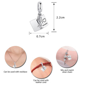 ELESHE Original 925 Sterling Silver Charms Fit Pandora Charm Bracelets Fashion Jewelry DIY I LOVE READING Book Charm Beads