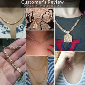 Trendsmax 5mm Necklaces for Women Girls 585 Rose Gold Bismark Link Chain Women's Necklace Fashion Jewelry Gifts 45-50cm GN452