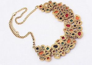 Bohemia Ethnic Necklace & Pendant Multi Layer Beads Jewelry Vintage Statement Long Necklace Women Handmade Acrylic Jewelry