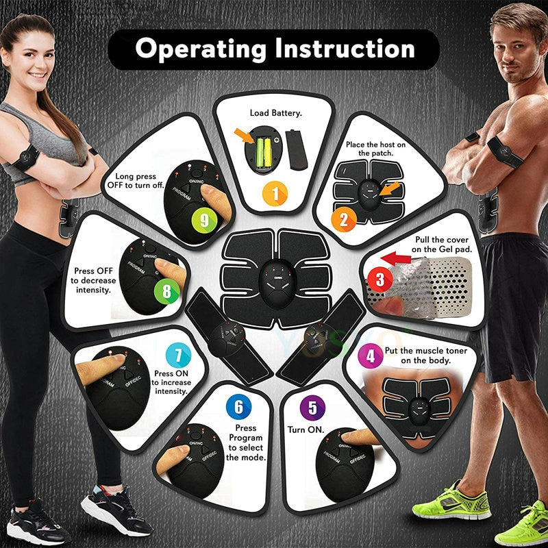 Wireless Muscle Stimulator Trainer Smart Fitness Abdominal Training  Electric Weight Loss Stickers Unisex