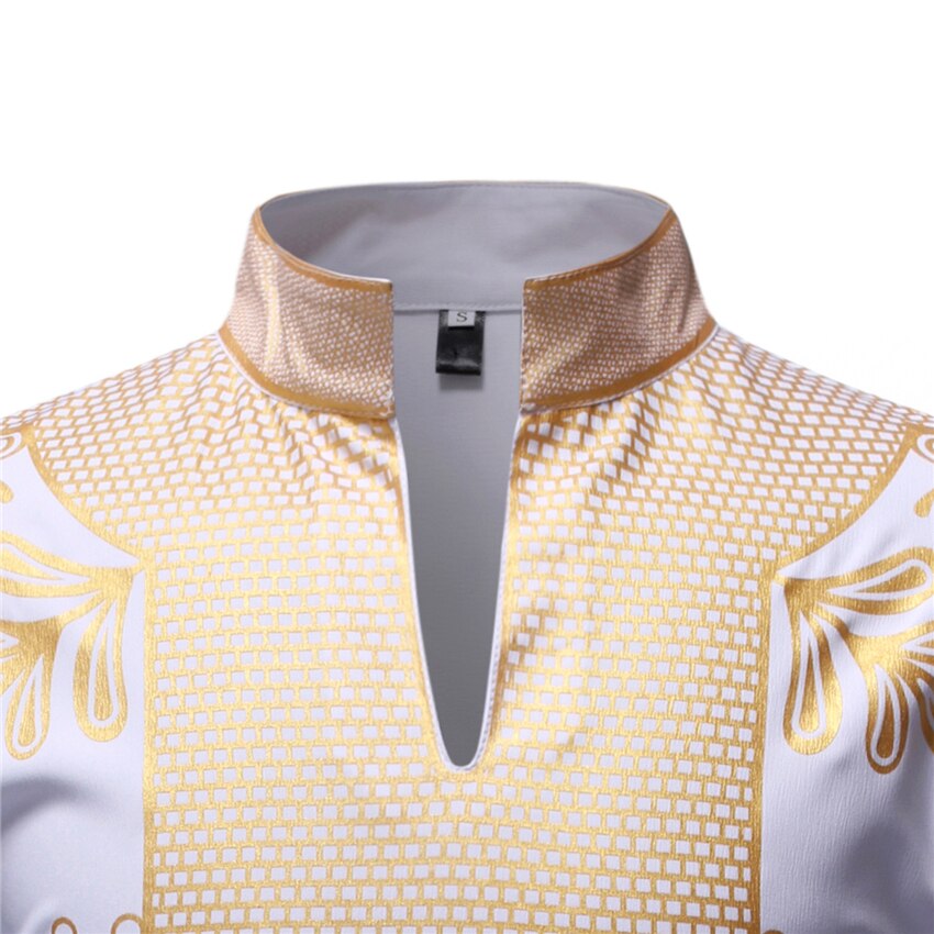 Nouveaux, Hommes Imprimer Africain Imprimer Robes Rich Bazin Dashiki T-shirt À Manches Longues Traditionnel 2019 Mode Style Adulte Blouse Vêtements
