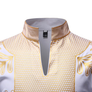 Nouveaux, Hommes Imprimer Africain Imprimer Robes Rich Bazin Dashiki T-shirt À Manches Longues Traditionnel 2019 Mode Style Adulte Blouse Vêtements