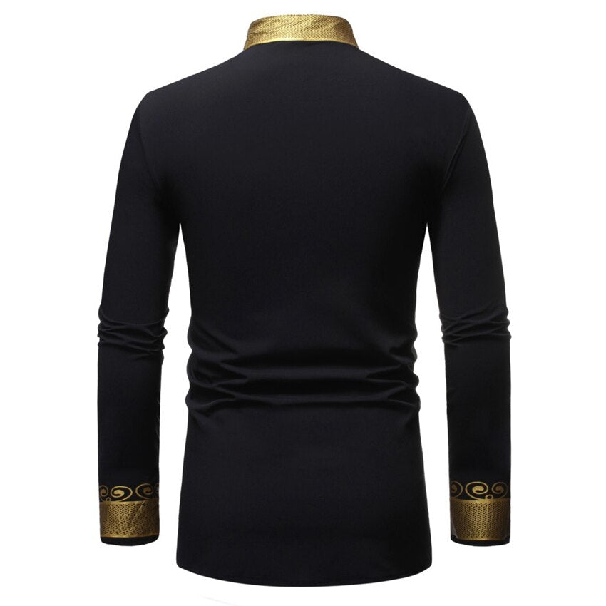 Nouveaux, Hommes Imprimer Africain Imprimer Robes Rich Bazin Dashiki T-shirt À Manches Longues Traditionnel 2019 Mode Style Adulte Blouse Vêtements
