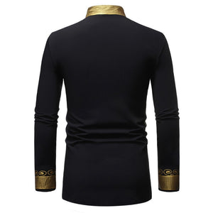 Nouveaux, Hommes Imprimer Africain Imprimer Robes Rich Bazin Dashiki T-shirt À Manches Longues Traditionnel 2019 Mode Style Adulte Blouse Vêtements