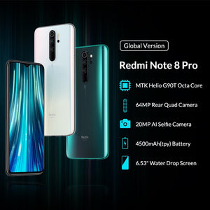 Global Version Xiaomi Redmi Note 8 Pro 6GB 64GB Mobile Phone 64MP Quad Camera MTK Helio G90T Octa Core Smartphone 4500mAh NFC