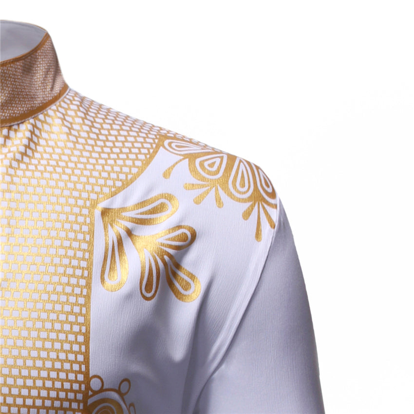 Nouveaux, Hommes Imprimer Africain Imprimer Robes Rich Bazin Dashiki T-shirt À Manches Longues Traditionnel 2019 Mode Style Adulte Blouse Vêtements