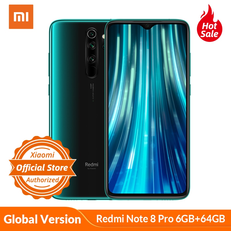Global Version Xiaomi Redmi Note 8 Pro 6GB 64GB Mobile Phone 64MP Quad Camera MTK Helio G90T Octa Core Smartphone 4500mAh NFC