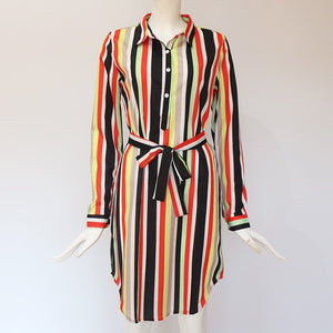 Long Sleeve Shirt Dress 2019 Summer Boho Beach Dresses Women Casual Striped Print A-line Mini Party Dress Vestidos