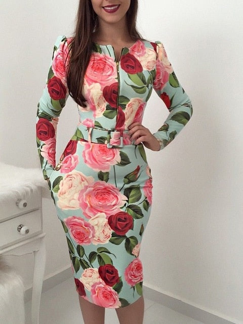 Robe femme Bandage Moulante À Manches Longues De Soirée
