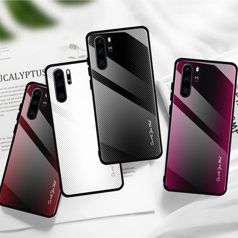 Case For Huawei P20 P30 Pro Case Texture Gradient Glass Phone Cover For Huawei P20 Lite 2019 Nova 4E 3e 5i P30 Lite Phone Case