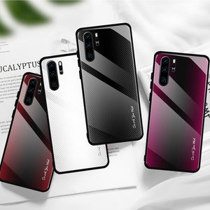 Case For Huawei P20 P30 Pro Case Texture Gradient Glass Phone Cover For Huawei P20 Lite 2019 Nova 4E 3e 5i P30 Lite Phone Case