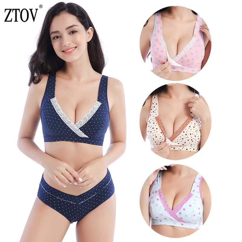 ZTOV Lace BreastFeeding Maternity Nursing Bra for Feeding Sleep Bra Clothes for Pregnant Women Cotton Pregnancy Underwear Bras