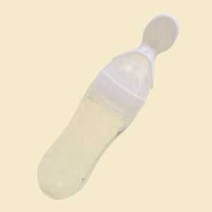 Safety  Baby Feeding Bottle with Spoon Feeder Food Rice Milk Feeding Silicone Infant Cereal Bottle 90ML