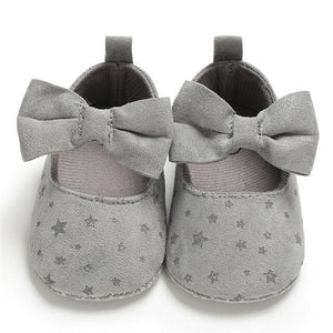 Newborn Infant 0-18M Toddler Girl Crib Shoes Baby Bowknot Canvas Soft Sole Prewalker First Walker Sneakers Star Print Shoes