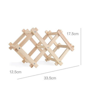 Foldable Wooden Red Wine Rack Beer Adjustable Household Wine Display Frame Kitchen Bar Wine Beer Display Shelf Home Decoration