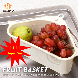 Kitchen Triangular Sink Strainer Drain Vegetable Shelving Suction Cup Sink Filter Shelf Sponge Rack Storage Tool Drainer Basket