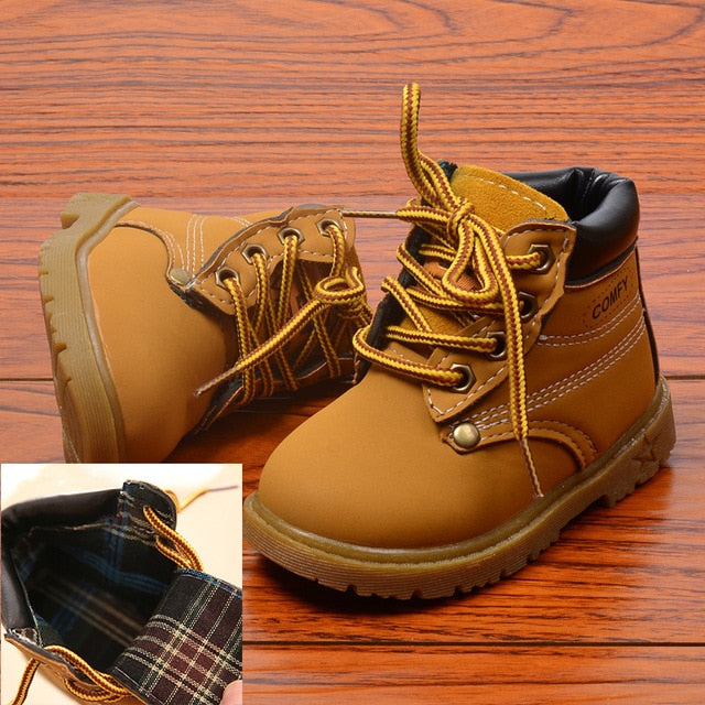 Autumn Winter Baby Boots Toddler Martin Boots Kids Shoes Boys Girls Snow Boots Girls Boys Plush Fashion Boots Shoes Size 21-30