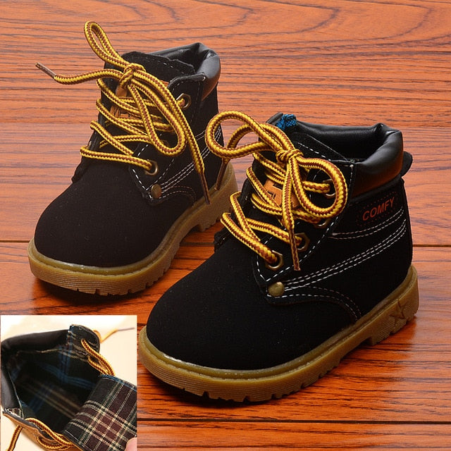 Autumn Winter Baby Boots Toddler Martin Boots Kids Shoes Boys Girls Snow Boots Girls Boys Plush Fashion Boots Shoes Size 21-30