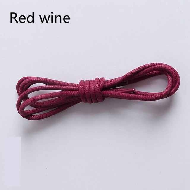 1Pair Waxed Cotton Round Shoe laces Leather Waterproof ShoeLaces Men Martin Boots Shoelace Shoestring Length 80/100/120/140CM P2
