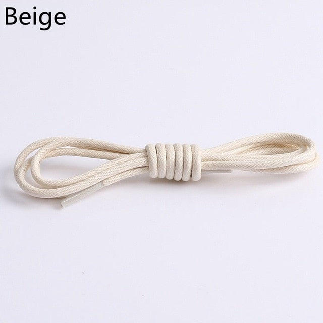 1Pair Waxed Cotton Round Shoe laces Leather Waterproof ShoeLaces Men Martin Boots Shoelace Shoestring Length 80/100/120/140CM P2