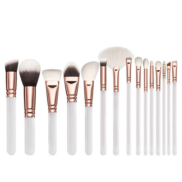 Excellent Quality 15pcs Makeup Brushes Set + Leather Case Foundation Powder Blush Highlighter Eyeshadow Blending Brush Maquiagem