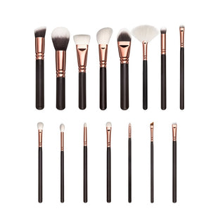 Excellent Quality 15pcs Makeup Brushes Set + Leather Case Foundation Powder Blush Highlighter Eyeshadow Blending Brush Maquiagem
