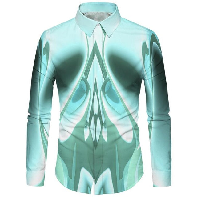 Cloudstyle 3D Floral Printed Man Casual Shirt Plaid Camisas Hombre Dress Shirts Wedding Homme Camisa Long Sleeve Slim Fit Shirts