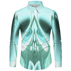 Cloudstyle 3D Floral Printed Man Casual Shirt Plaid Camisas Hombre Dress Shirts Wedding Homme Camisa Long Sleeve Slim Fit Shirts