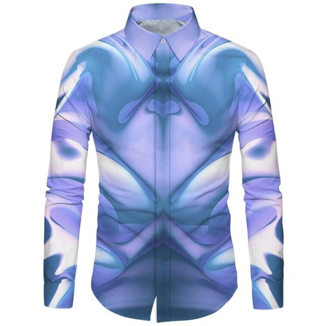 Cloudstyle 3D Floral Printed Man Casual Shirt Plaid Camisas Hombre Dress Shirts Wedding Homme Camisa Long Sleeve Slim Fit Shirts