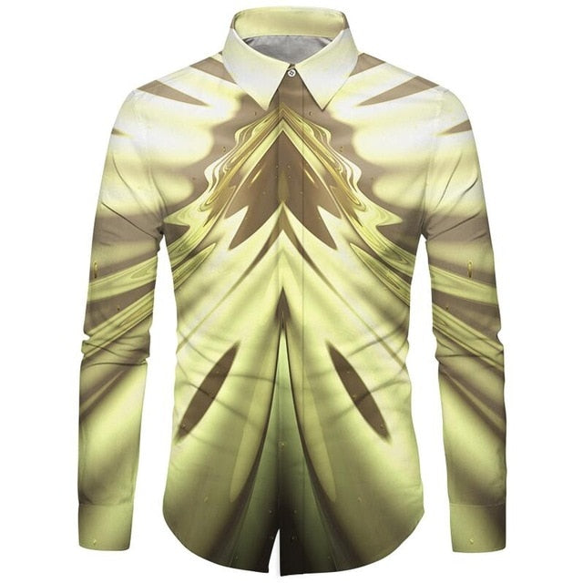 Cloudstyle 3D Floral Printed Man Casual Shirt Plaid Camisas Hombre Dress Shirts Wedding Homme Camisa Long Sleeve Slim Fit Shirts