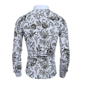 Men Flower Shirt 2019 New 3D Printing Fashion Casual Slim Fit Hawaiian Dress Shirts Camisa Masculina Chemise Homme Shirt men