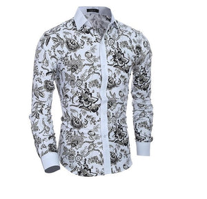 Men Flower Shirt 2019 New 3D Printing Fashion Casual Slim Fit Hawaiian Dress Shirts Camisa Masculina Chemise Homme Shirt men