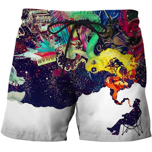 Pouring Milk the beach 3D Printed Men Board Shorts Elastic Waist Beach Short Watersport Summer Male Clothing Short Trousers 6xl