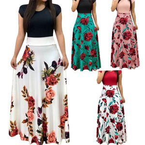 2019 Casual Maxi Dress Bohemian Print 4XL 5XL Plus Size Boho Summer Robe Women Dress Elegant Long Dresses Beach Clothes Vestidos