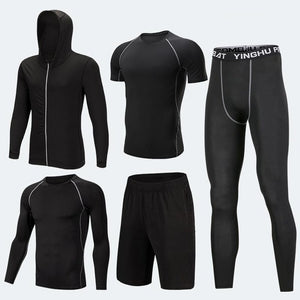 2019 Quick Dry Men's Running Sets 3/4/5pcs/sets Compression Sport Suits Basketball Tights Clothes Gym Fitness Jogging Sportswear