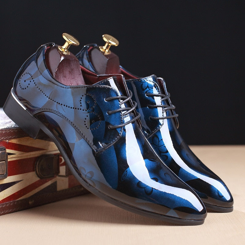Men Dress Shoes Floral Pattern Men Shoes Leather Designer Brand Oxford Men Formal Shoes Fashion Men Wedding Shoes Business