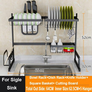 Stainless steel sink rack drain rack sink to dry the chopsticks rack dish rack kitchen shelf 2 storey storage shelf
