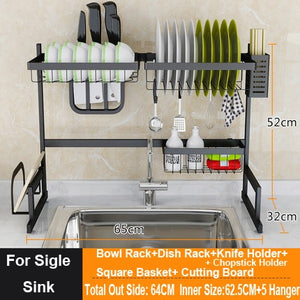 Stainless steel sink rack drain rack sink to dry the chopsticks rack dish rack kitchen shelf 2 storey storage shelf
