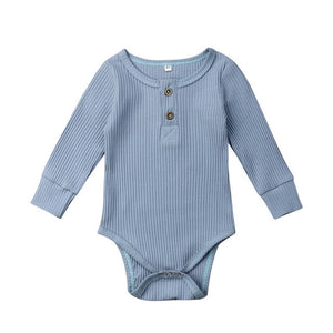 2019 New Spring Autumn Newborn Infant Baby Girl Boy Ribbed Bodysuit Ruffle One-Pieces Solid Jumpsuit Long Sleeve Outfits Sunsuit