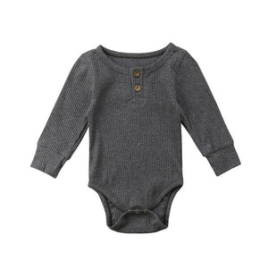 2019 New Spring Autumn Newborn Infant Baby Girl Boy Ribbed Bodysuit Ruffle One-Pieces Solid Jumpsuit Long Sleeve Outfits Sunsuit